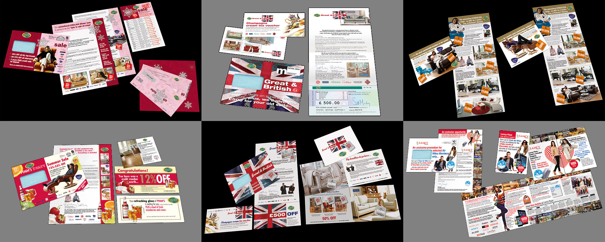 A selection of direct-mail packs designed by Richard Blunt & Associates, specialist in design for print - experienced, creative, independent, autonomous, freelance graphic design consultancy in Hall Green, Birmingham, West Midlands © RichardBlunt-design.co.uk